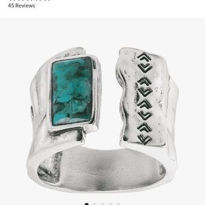 Silpada Turquoise Split Mountain Ring Size 6